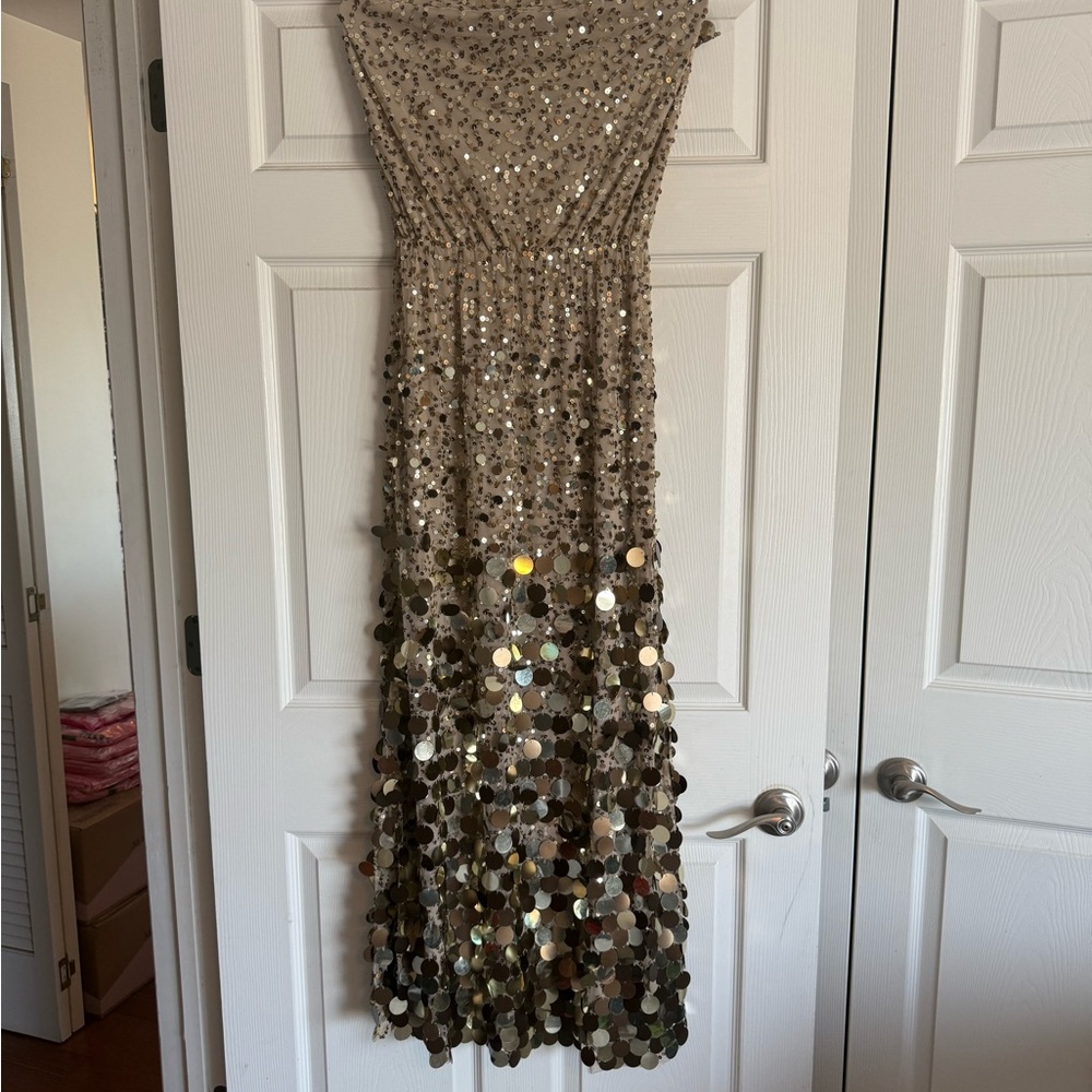 Sequin Strapless Dress